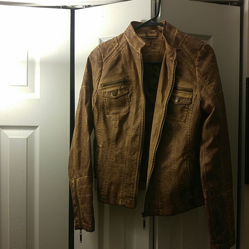 Brown (faux) Leather Jacket